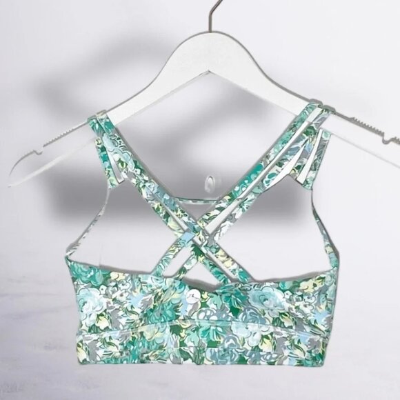 New X by Gottex Set - Sports Bra and Leggings Size XS/S in Aqua Peony Print - Picture 4 of 8